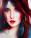 Placeholder: Masterpiece, best quality, The Face of the Curious Female by Bryen Frost rework. trace light, painted impressionist brush strokes. Paint spatters, drips, drabs, dynamic, artstation, artgerm