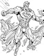 Placeholder: real massive Superman run, coloring page, no leaves, full body (((((white background))))), only use an outline., real style, line art, white color, clean line art, white background, Sketch style