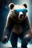 Placeholder: A bear showing the whole body wearing virtual reality glasses