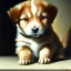 Placeholder: puppy, Oil painting, high quality, masterpiece, Carl Schwenninger II, dark colors