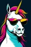 Placeholder: une representation d'une licorne qui porte des lunettes de soleil façon badas