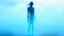 Placeholder: wispy ambiguous figure in the misty blue haze