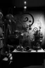 Placeholder: Tinguely machine black and white path wallpaper