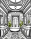 Placeholder: MANDELA STYLE. rendering classic modern bathroom with luxury tile decor Coloring Book for Adults, Instant Download, Grayscale Coloring Book