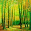 Placeholder: Bosque otoño árboles hojas verdes colores contrastantes hiperdetallado pintura al óleo renacentista obra de arte