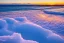 Placeholder: Honolulu Hawaii beach covered in winter snow and ice at sunset