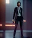 Placeholder: Female John wick, full body, bokeh, hyper realistic