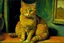 Placeholder: Portrait of a cat by Van Gogh