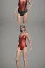 Placeholder: woman, skinny, flat chest, hicut silver onepiece swimsuit, photorealistic, similar hanalei reponty, blond