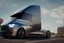Placeholder: A Tesla 'Semi' (semi truck) is going at a high speed, on the streets of New Orleans. (CINEMATIC, WIDE ANGLE LENS, PHOTO REAL)