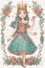 Placeholder: The spirited princess, known for her adventurous spirit. She would wear a vibrant and stylish dress, with a touch of playfulness. Her crown would be a dainty and whimsical circlet, adorned with colorful gemstones.