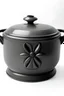 Placeholder: dark gray Dutch oven, flower shape, white background