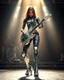 Placeholder: Dynamic pose Rocker, Front view full body all to feet rendering Beautiful Female as Futuristic Hybrid mecha Robot Guitarist body chasing clear surfaces it from made transparency super clear glass explore inside components nature plants, advance design futuristic sci fi picture,find details futuristic stage music background ,Sony Alpha 7 50mm 1.8,medium shot, high-resolution image with fine details,ultra detailed,ultra realistic,extremely realistic,intricate,photorealistic