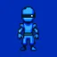 Placeholder: a pixel art-style simple 32-bit Ninja with a blue outfit