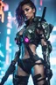 Placeholder: Full body image of a army cyberpunk cyborg beautiful super model girl,good body,lighting background