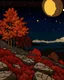 Placeholder: Autumn colors, peaceful, Egon Schiele, Max Ernst, night sky filled with galaxies and stars, rocks, trees, flowers, one-line drawing, sharp focus, 8k, deep 3d field, intricate, ornate, one million strokes