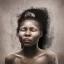 Placeholder: Portrait of a young black woman crying. Tears like oil. Depression seeping out a of a persons eyes nose and mouth like a oil spill