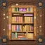 Placeholder: game texture beautiful colorful wooden bookshelves block tileable