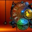 Placeholder: Rainmeter Skin for the Steampunk Orrery and Clock. Blue, red, yellow, green, pink colors