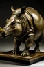 Placeholder: A bronze rhino field designed in cave painting painted by Albrecht Durer