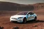 Placeholder: A Tesla 'Model S' is drifting at high speeds, at the Cydonia region on Mars. (CINEMATIC, WIDE ANGLE LENS, PHOTO REAL)