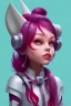 Placeholder: cute red/purple haired space girl gremlin