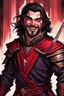 Placeholder: Strahd von Zarovich smiling, holding a bloodied sword