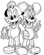 Placeholder: outline art for Mickey Mouse With Donald Duck And Goofy To Color coloring page, Japanese manga style, cartoon style, cute face, white background sketch style, full body is a must, only use outline, clean line art, no shadow, bold outline