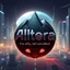 Placeholder: Can you create a nice cool logo for my account "Altera", with this texts in down "the world never existed" ,"reality ,reimagined",add 3d background, future modern city and futue moder industry ,3d text