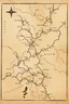 Placeholder: a scan of an ancient Cree Anishinaabe road map, black and white printed map that has been been stained and weathered, text is in a Cree Syllabic font