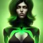 Placeholder: portrait, insanely detailed, heroïc fantasy setting, woman, dark-skinned, indian, green hair, brown skin, black hair, more black hair, more green hair, less green hair