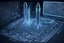 Placeholder: generate a desktop wallpaper, electronic, circuit board blueprint, 3D hologram blueprint of a detailed multi-stage rocket, and statistics. graphs, scale comparison to person