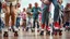 Placeholder: Elderly pensioners on roller skates. Feet and skates are in the picture. Everyone is happy. Photographic quality and detail, award-winning image, beautiful composition. 28mm lens.