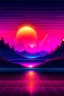 Placeholder: A beautiful graphic art of a synthwave landscape