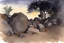 Placeholder: night, rocks, trees, mountains, john singer sargent watercolor paintings