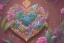 Placeholder: Tropical flowers, realistic heart drawing, crystals, tropical leaves, sacred altar, Fantasy home, cute animal.