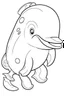 Placeholder: outline art for cute Dolphin coloring pages with sitch, white background, Sketch style, full body, only use outline, toddlers style, clean line art, white background, no shadows and clear and well outlined.