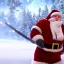 Placeholder: Santa battles a huge snow monster with lightsaber