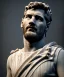 Placeholder: Gran angular, Realistic image, roman sculpture, marble material, Lionel Messi, Laurel wreath model, miguel angel style, emperador, God light, god rays, 4k resolution, ornate details, soft lighting, unreal engine 5, soft cyan background.