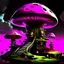 Placeholder: A fantabulous black, magenta and green (((mushroom tower house))) erected atop a (geologic pillar), surrounded by the uncanny imaginative ((( swirling skies))), offset by the stark hues of a (neon-tinged nebulous space scape), within. captured by the hand a skilled master painter with a focus on (softly blurred compositions and voluminous lighting).