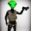 Placeholder: Alien, snake, metaljellyfishsombrero, vest, hands, holding gun, holster, steel military boots, squishy, chest plate