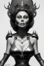 Placeholder: Sophia Loren as evil queen in black leather, cleavage, angry, stern look. character design by cory loftis, fenghua zhong, ryohei hase, ismail inceoglu and ruan jia. unreal engine 5, artistic lighting, highly detailed, photorealistic, fantasy