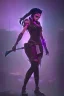 Placeholder: Akali from league of legends in cyberpunk style