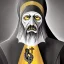 Placeholder: Nosferatu with four yellow eyes with fleshy tentacle beard grey skin and vampire fangs as a Russian Orthodox bishop