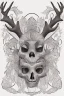 Placeholder: deer god skull demon angel lineart color