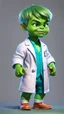 Placeholder: Little baby hulk, full portrait looking at the camera realistically, dressed as a doctor, bright colors make octane popular on artstation, solid color background wall, beautiful, cute, 3D rendering, cute pixar, inspired by Du Qiong, blond boy, Andrew Dixon, realistic, 3D, anime style, well shaded, smooth, Pixar.
