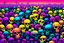 Placeholder: a field of 1000s of cartoonish, anatomically correct, skulls, vivid RANDOM BRIGHT neon colors, dark comedy, well lit, high detail, photorealistic, horrorcore, fun, scary, none featured, each a different color or hue,