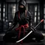 Placeholder: Behold the powerful alluring and pretty ninja woman, her body adorned with the traditional ninja costume and a katana, HDR, beautifully shot, hyperrealistic, sharp focus, 64 megapixels, perfect composition, high contrast, cinematic, atmospheric, moody