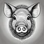 Placeholder: but of a pig vectoraize Head done all with a black line