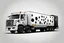 Placeholder: design proof for a white fuel truck with black cow spots
